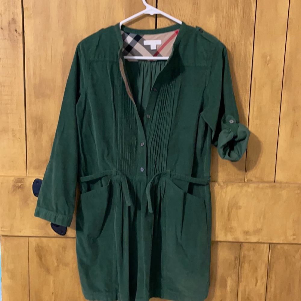 Burberry Dark Green Corduroy Dress